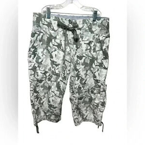 Size S Vintage Nike Womens Pants Drawstrng Cropped Athlete Camo Cargo